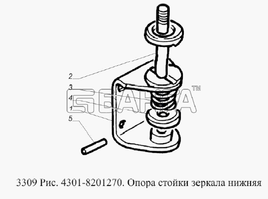 ГАЗ ГАЗ-3309 (Евро 2) Схема Опора стойки нижняя-66 banga.ua